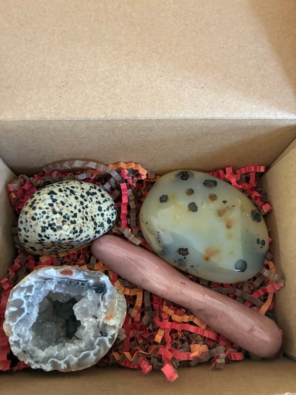 🔮 4 Piece Healing Crystal Gift Box - Dendritic Palm, Mookite Wand